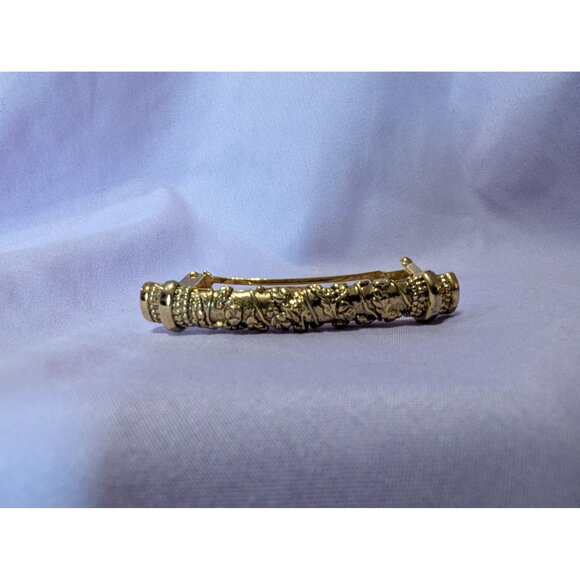 Vintage Gold-Tone Floral Motif Hair Barrette Clip Made in France - Picture 1 of 4
